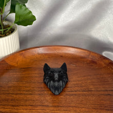 Load image into Gallery viewer, Black Obsidian Wolf Head
