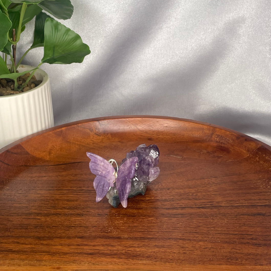 Mini Butterflies on Amethyst