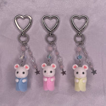Load image into Gallery viewer, Marshmallow Mouse Triplet Keychains
