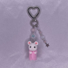 Load image into Gallery viewer, Marshmallow Mouse Triplet Keychains
