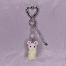 Load image into Gallery viewer, Marshmallow Mouse Triplet Keychains
