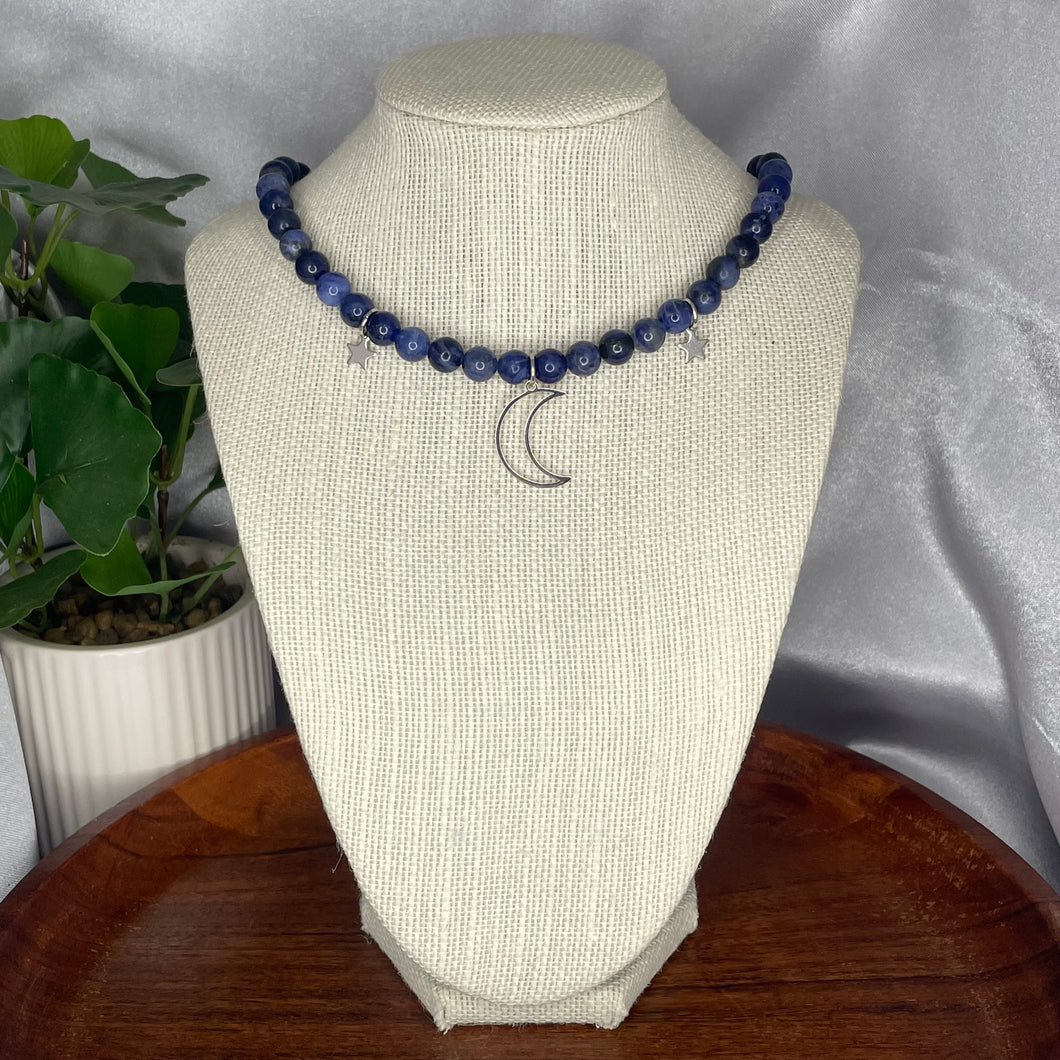 Sodalite Moon Necklace