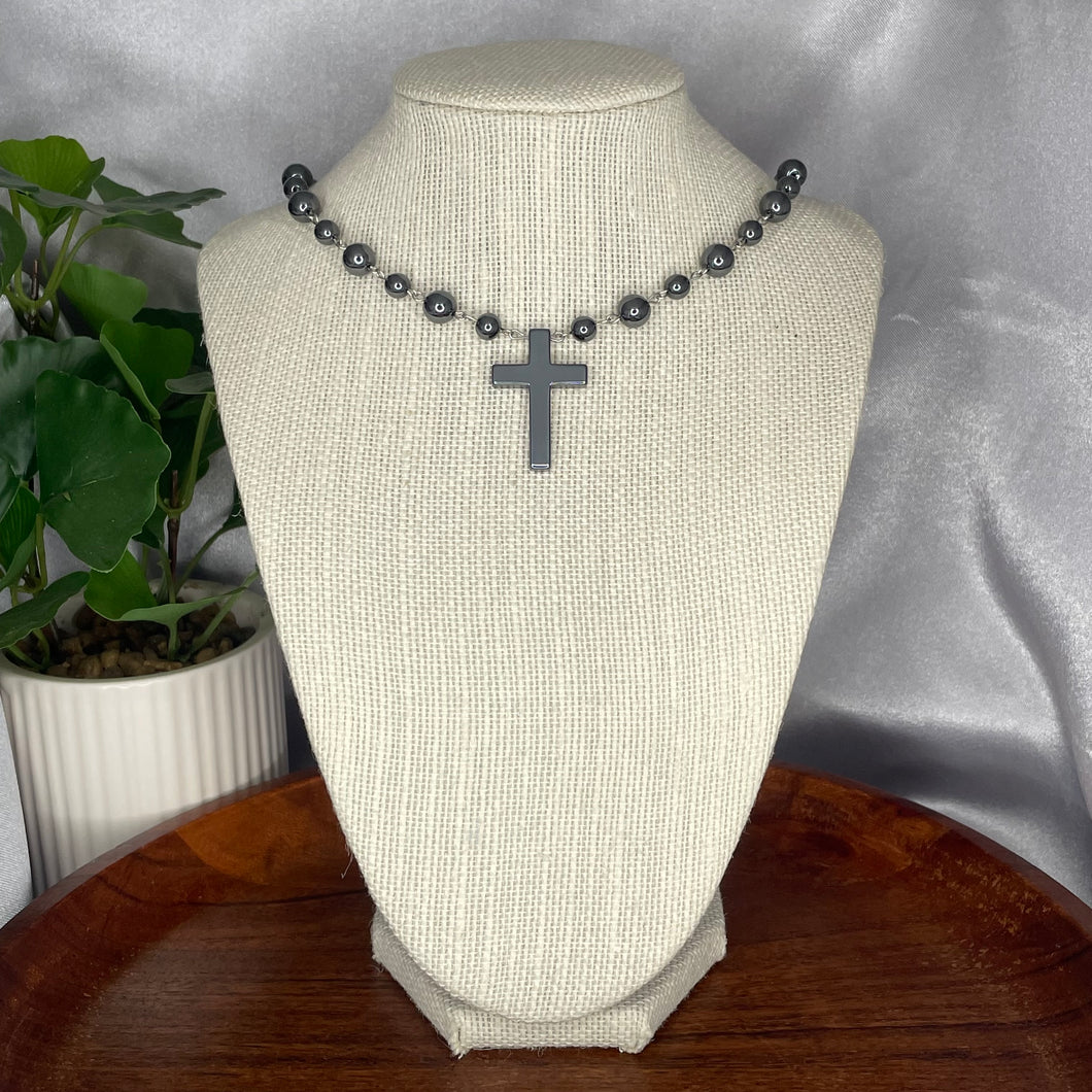 Hematite Cross Necklace