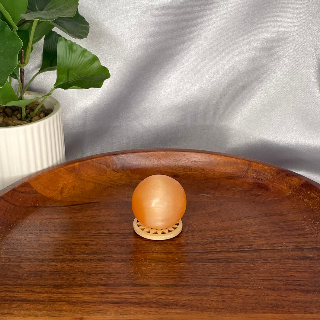 Peach Selenite (Satin Spar) Sphere