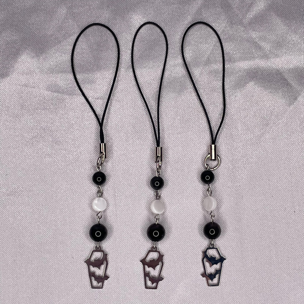 Black Obsidian Coffin Phone Charms