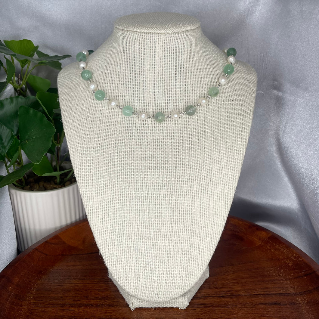 Fluorite & Freshwater Pearl Necklace