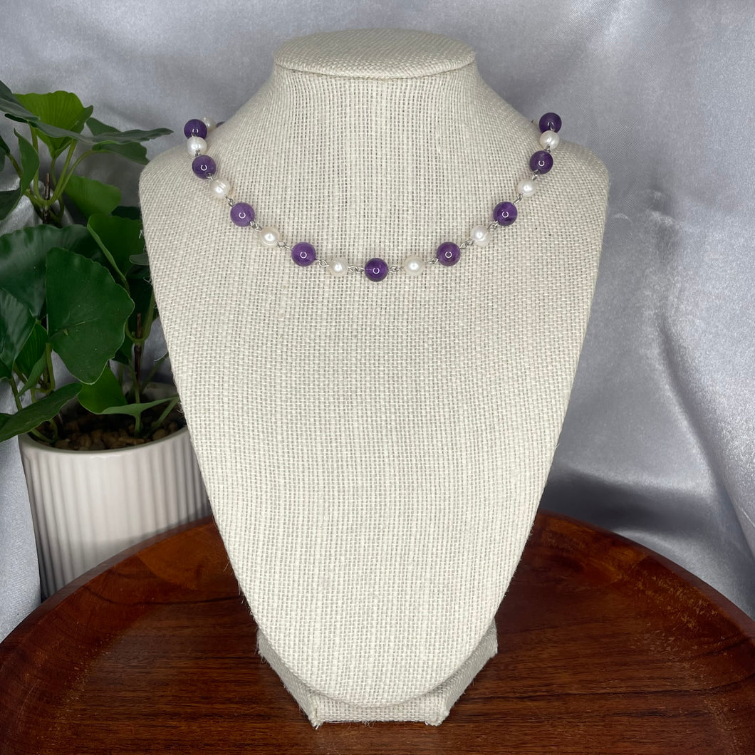 Amethyst & Freshwater Pearl Necklace