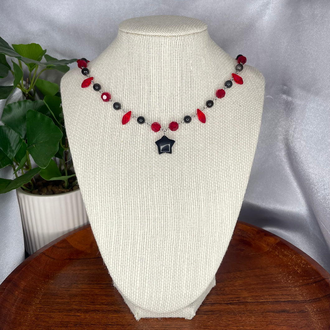 Silver Sheen Obsidian Star Necklace