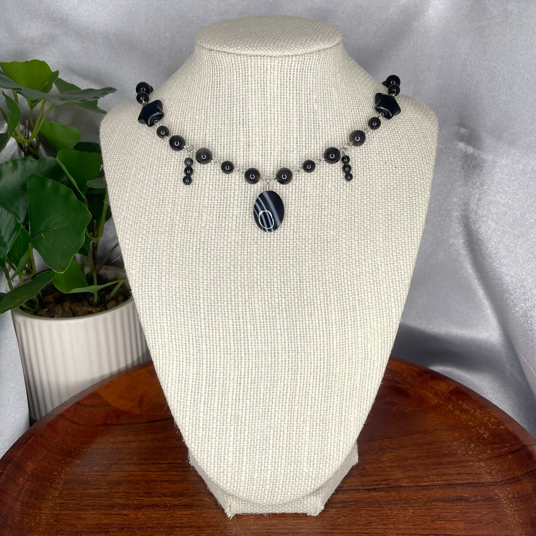 Obsidian & Black Agate Necklace