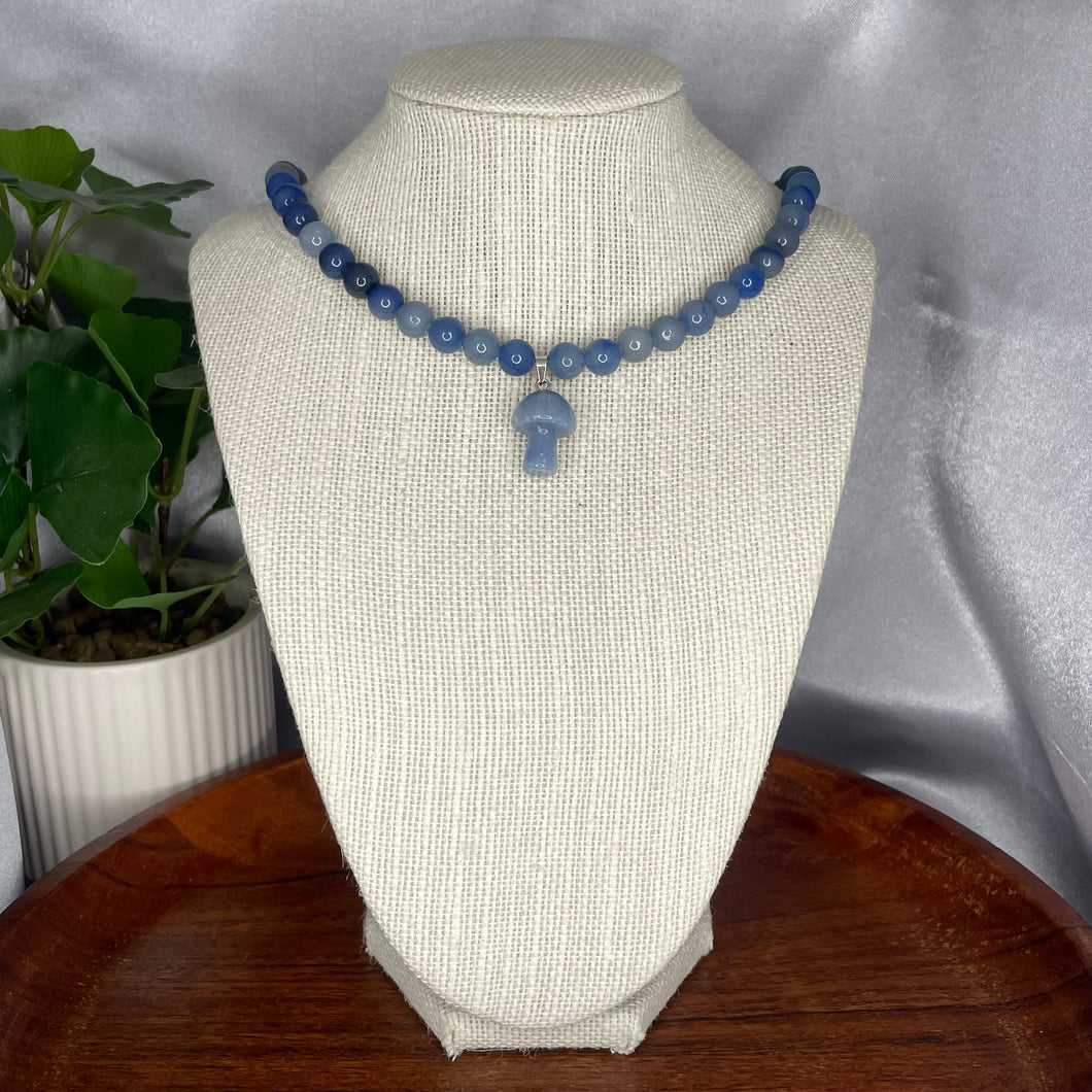 Blue Aventurine Mushroom Necklace