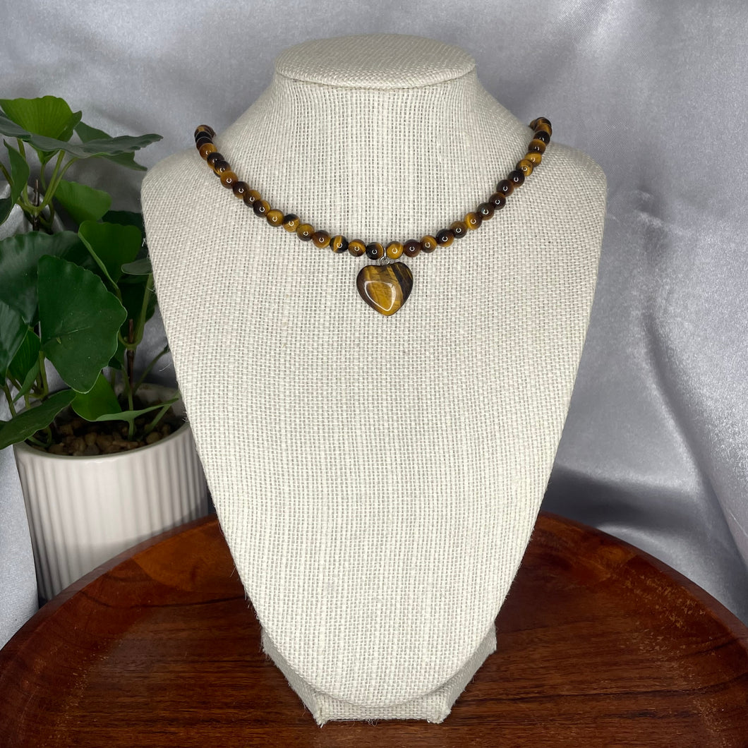 Tigers Eye Heart Necklace