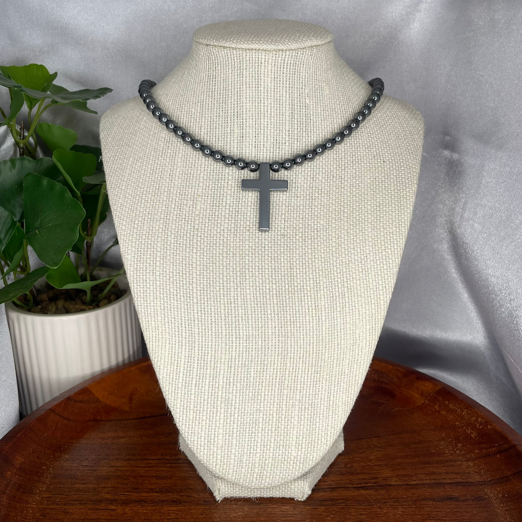 Hematite Cross Necklace