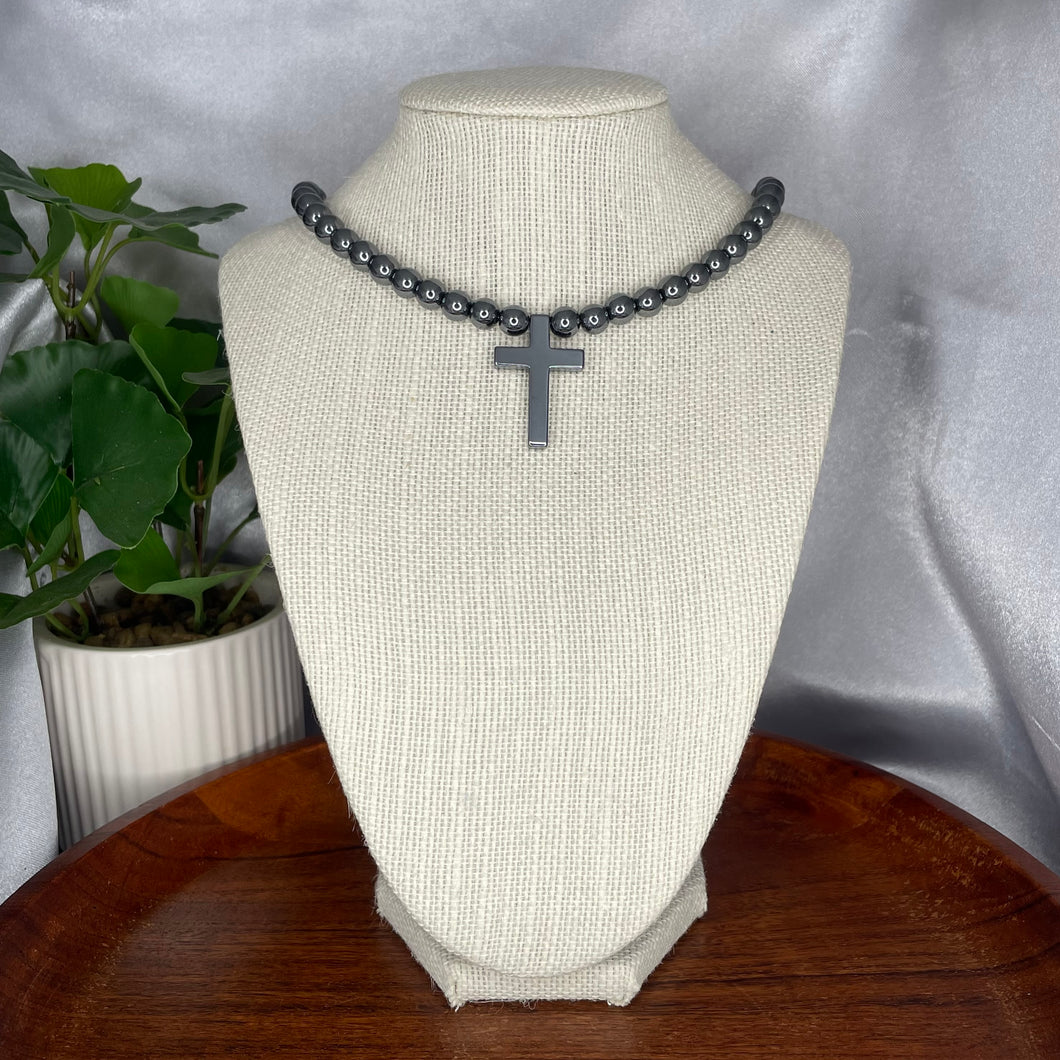 Hematite Cross Necklace