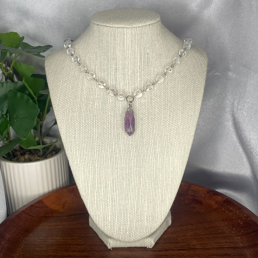 Clear Quartz & Vera Cruz Amethyst Necklace