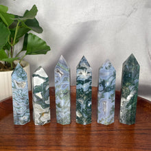 Load image into Gallery viewer, Moss Agate Towers

