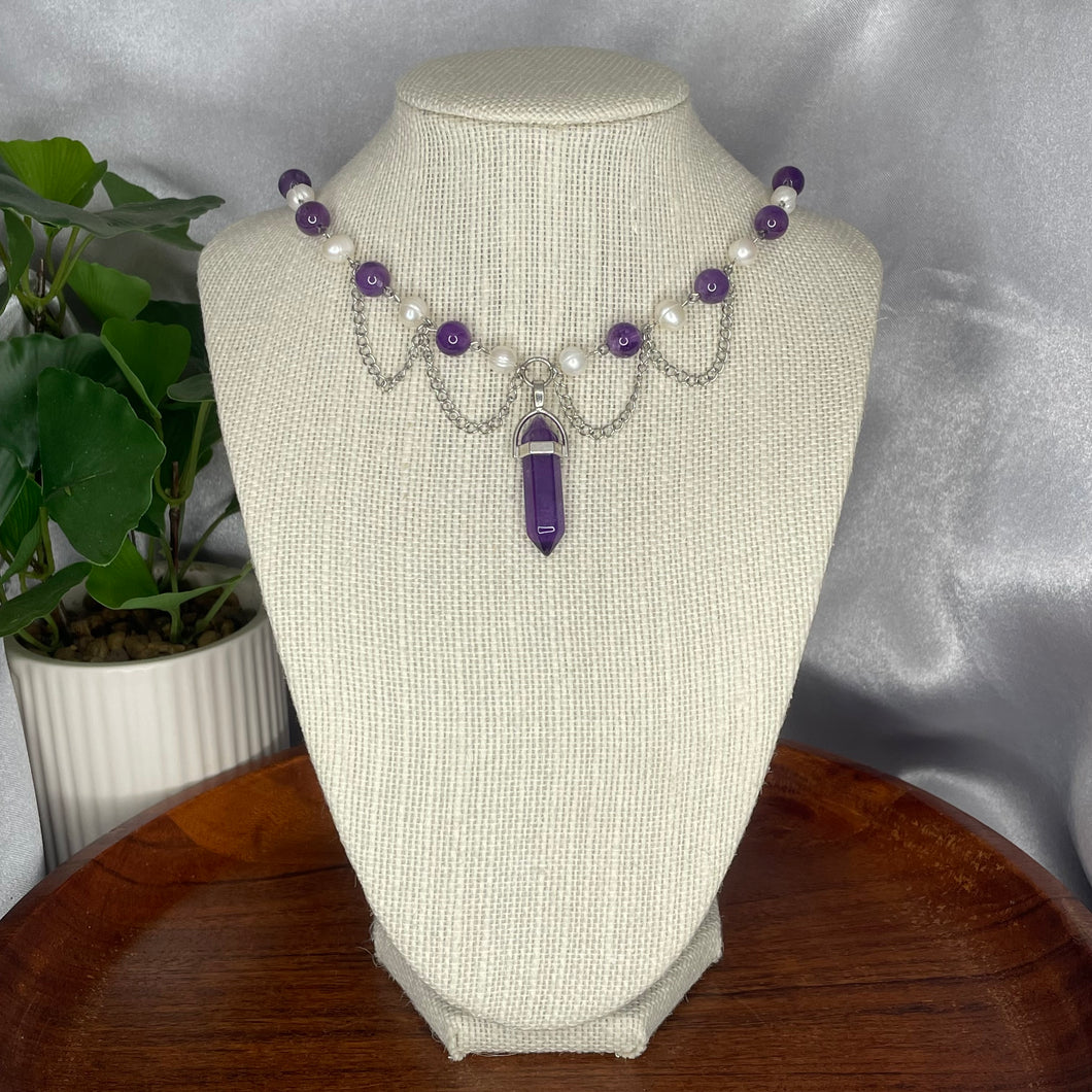 Amethyst & Freshwater Pearl Necklace