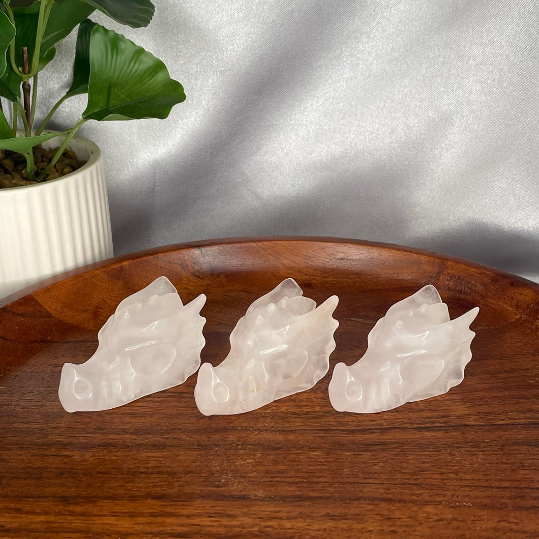 Rose Quartz Dragon Head