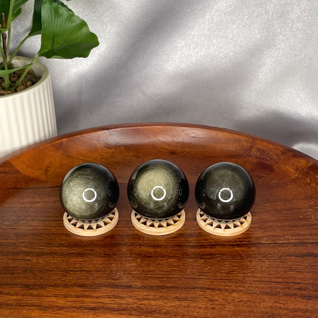 Gold Sheen Obsidian Spheres