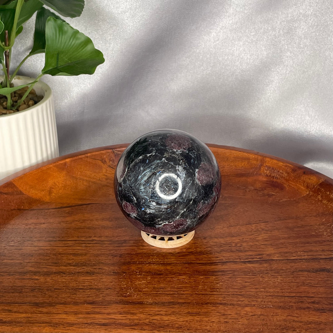 Garnet & Arfvedsonite Sphere