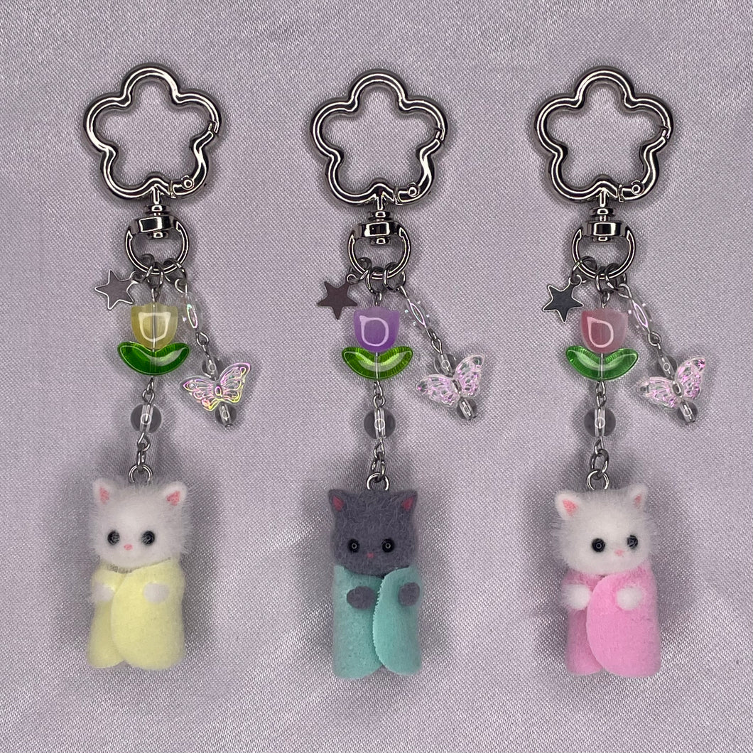 Persian Cat Triplets Keychain Set