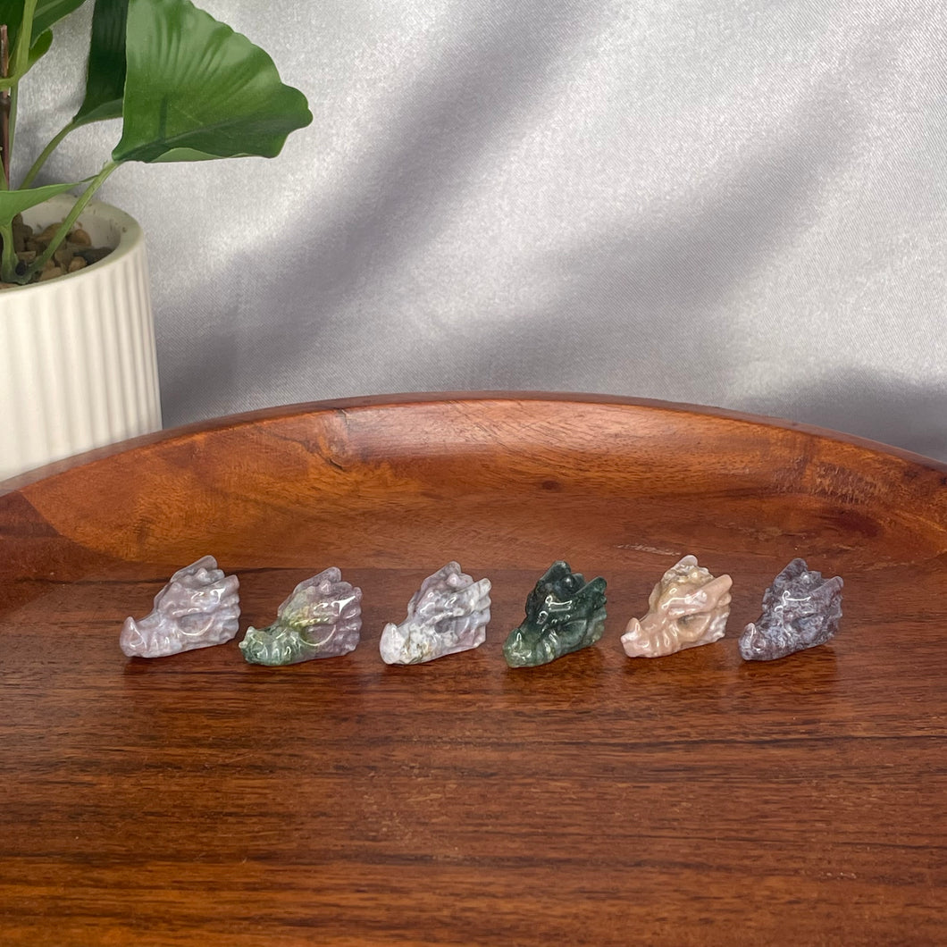 Ocean jasper Mini Dragon Heads