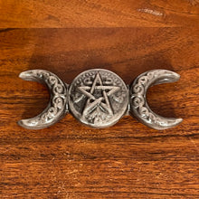 Load image into Gallery viewer, Silver Sheen Obsidian Triple Moon
