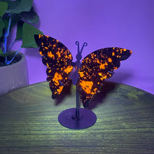Load image into Gallery viewer, Yooperlite Butterfly Wings on Stand
