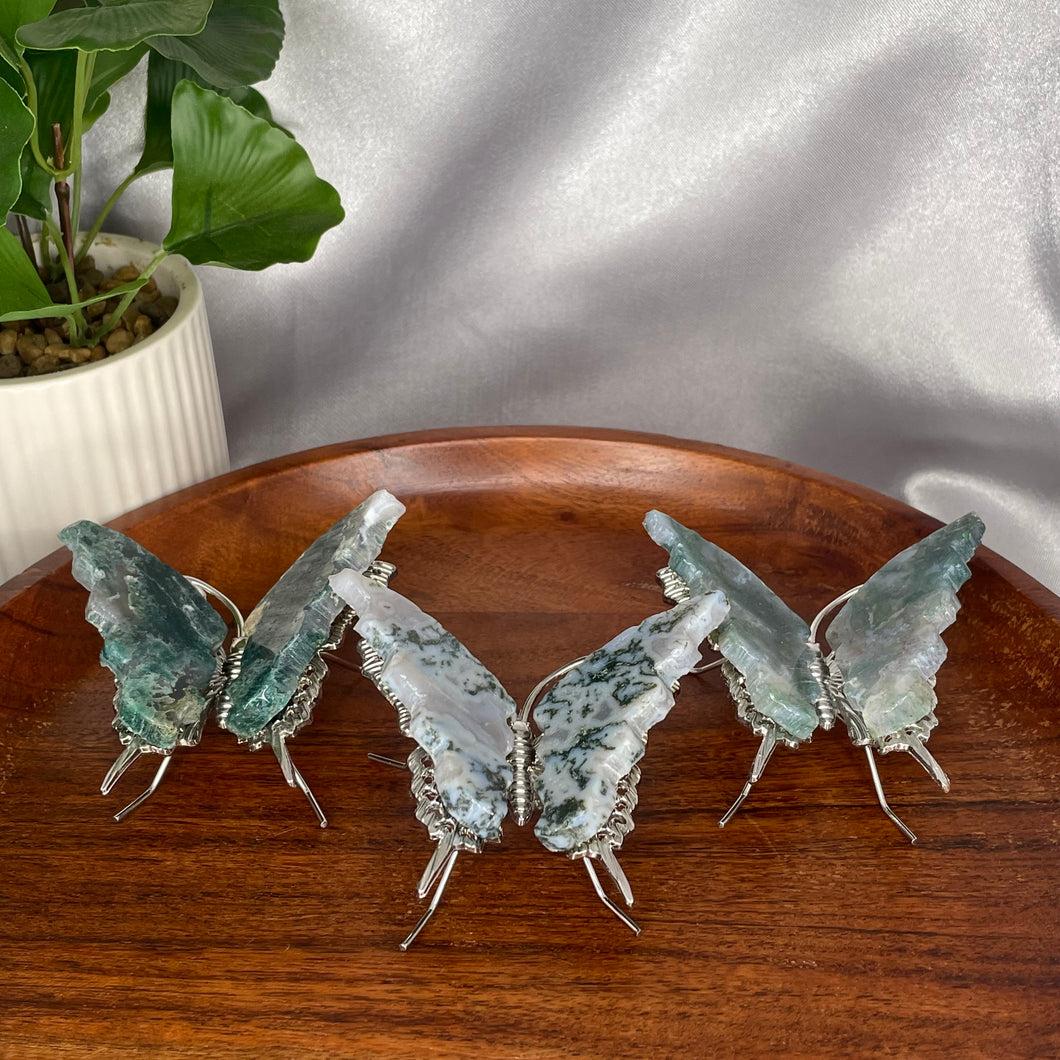 Moss Agate Butterflies